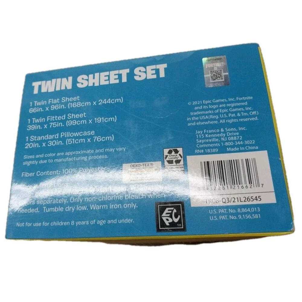 Fortnite Llama 3 Piece Microfiber Twin Bedding Sheet Set Pillowcase Kids Teens